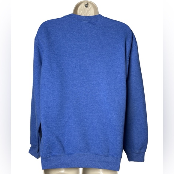 Marushka Women’s Blue Sunflower Field Graphic Crewneck Nature Sweatshirt SZ M - Picture 2 of 4